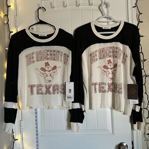 SM & LG- University of Texas Long Sleeve Mid Shirt - Black and White